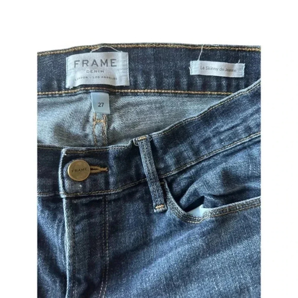 Frame Denim Le Skinny De Jeanne Distressed Medium Wash‎ Jeans Size 27 - Picture 4 of 5